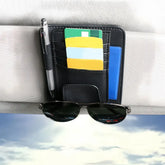 Artificial Leather Car Sun Visor Organizer – Storage for Glasses, Cards, Tickets & Bills