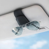 Magnetic Leather Sunglasses Holder for Car Visor - Universal Fit with Ticket Clip | OOLVS