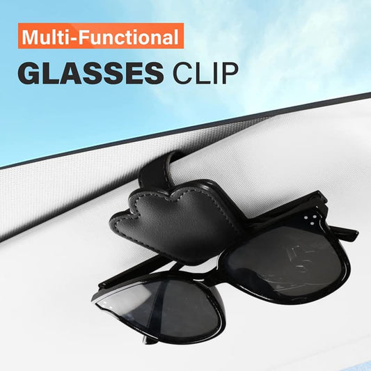 Magnetic PU Leather Car Sun Visor Glasses Holder – Multifunctional Sunglasses & Card Clip Organizer