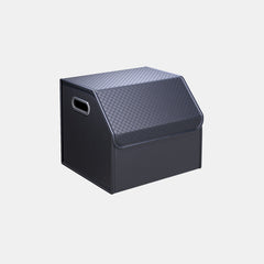 Car Trunk Organizer with Lid - Foldable & Collapsible Cargo Storage Box for SUV, Car, MPV & Home- Multi-Compartment Boot Organizer PU Leather - OOLVS