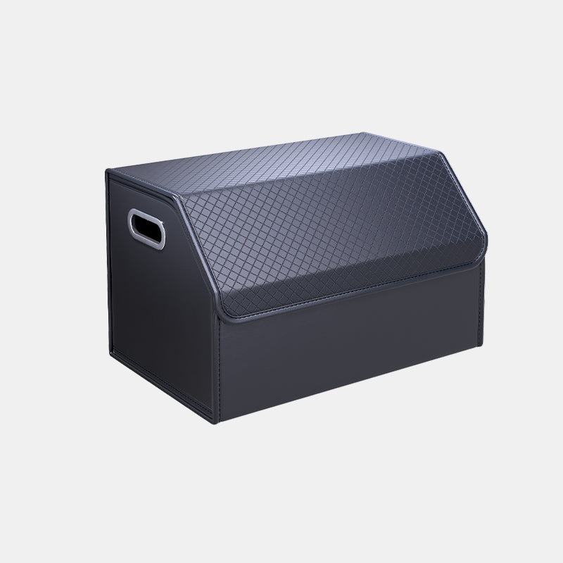 Organizer Bagasi Mobil dengan Tutup - Kotak Penyimpanan Kargo Lipat & Dapat Dilipat untuk SUV, Mobil, MPV & Rumah - Organizer Bagasi Multi-Kompartemen Kulit PU - OOLVS