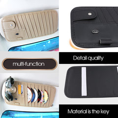 Organizer CD/DVD untuk Pelindung Matahari Mobil – Tempat Penyimpanan 9 Cakram dengan Kantong Jala, Slot Pena & Tali Elastis - Tempat Penyimpanan Kotak CD Mobil