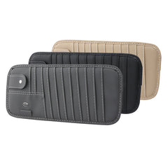 Organizer CD/DVD untuk Pelindung Matahari Mobil – Tempat Penyimpanan 9 Cakram dengan Kantong Jala, Slot Pena & Tali Elastis - Tempat Penyimpanan Kotak CD Mobil