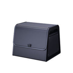 Car Trunk Organizer with Adjustable Dividers & 4-Point Magnetic Closure – PU Leather, Reinforced ABS Frame, Fits SUV, Sedan, and Home Use