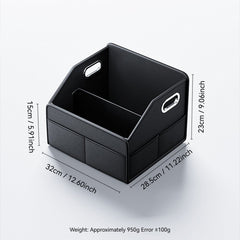 Car Trunk Organizer Storage Box PU Leather Vehicle Folding Collapsible Cargo Boot Organiser Box For SUV MPV Auto Seat Back Box