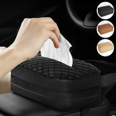 Large PU Leather Car & Home Tissue Box Holder – Fits 120‑Count Standard Tissues, Headrest & Armrest Napkin Dispenser | OOLVS