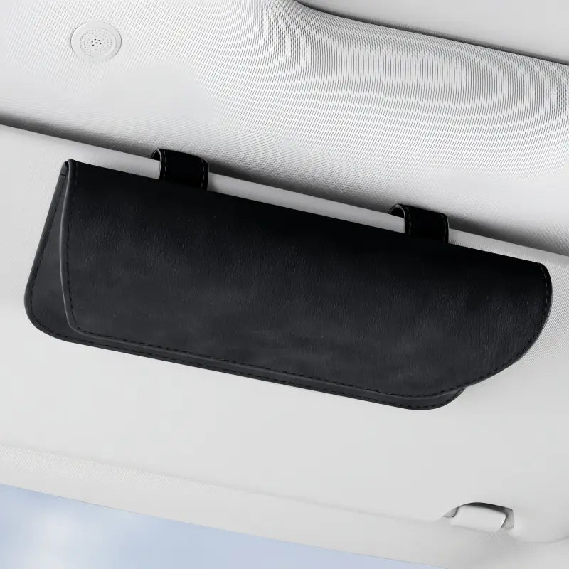 Car Visor Sunglasses Holder – Dust-Proof Suede Leather Glasses Case with Easy Clip-On for All Vehicles