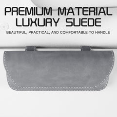 Car Visor Sunglasses Holder – Dust-Proof Suede Leather Glasses Case with Easy Clip-On for All Vehicles