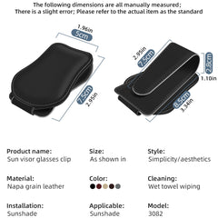 Penjepit Kacamata Magnetik Universal untuk Visor Mobil – Klip Kacamata Kulit PU Cocok untuk Semua Ukuran | OOLVS