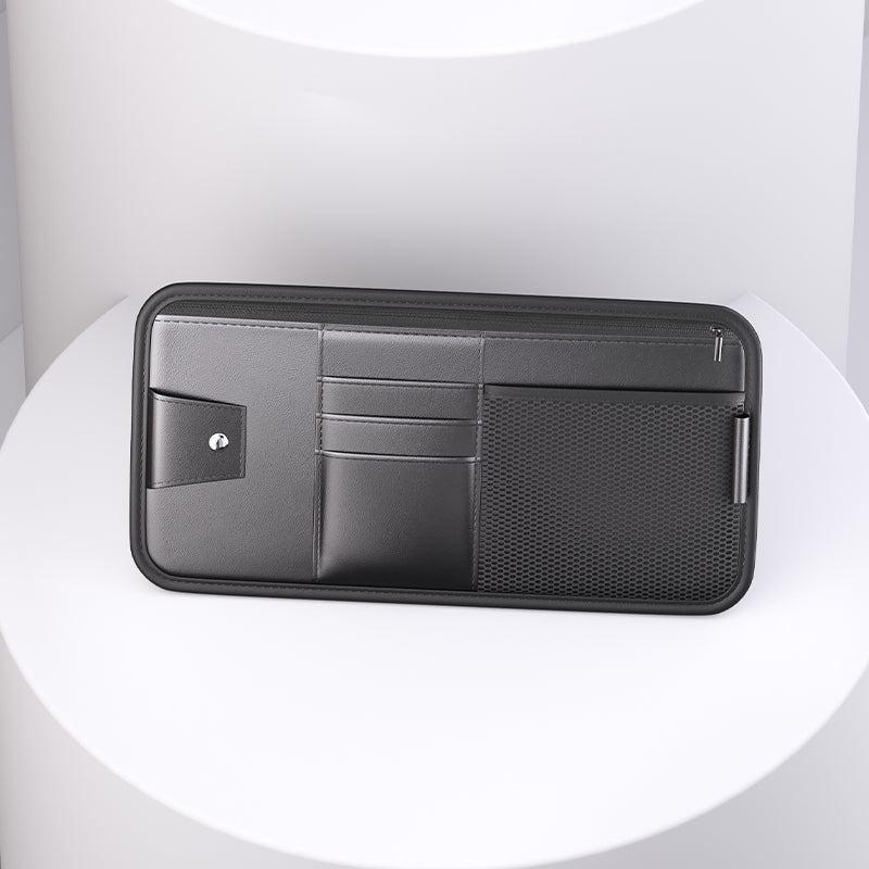 Multi-Pocket Sun Visor Organizer for Car, SUV & Truck - Universal Fit with Sunglasses & Card Slots | OOLVS