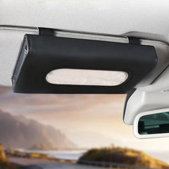 PU Faux Leather Sun Visor Tissue Holder – Car Napkin & Mask Dispenser with Refill for Sun Visor, Universal Black & Beige | OOLVS