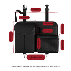 Premium PU Leather Backseat Car Organizer – Multi-Pocket Storage with Tissue Box & Hooks for Road Trips | OOLVS
