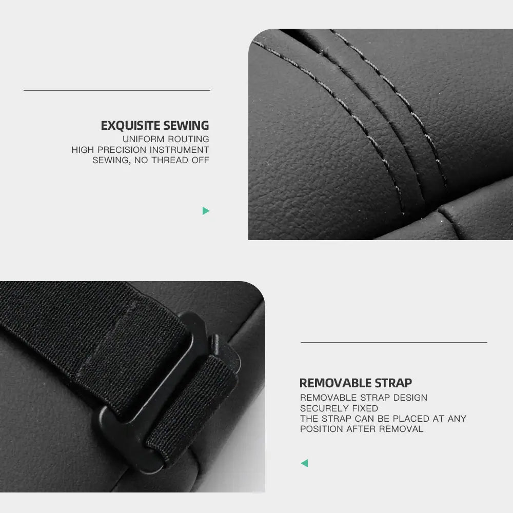 PU Leather Car Tissue Holder – Small Hanging Napkin Box with Elastic Band, Universal Fit for Sun Visor & Armrest | OOLVS