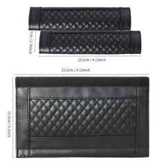 1 Pasang Bantalan Pelindung Sabuk Pengaman Mobil Kulit Lembut Motif Kotak-kotak | Bahu Bernapas untuk Semua Musim | Cocok untuk Anak & Dewasa - OOLVS