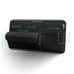 منظم واقي الشمس من جلد الغزال - منظم متعدد الجيوب لتخزين واقي الشمس في السيارات وسيارات الدفع الرباعي مع حاملات للبطاقات والنظارات | OOLVS