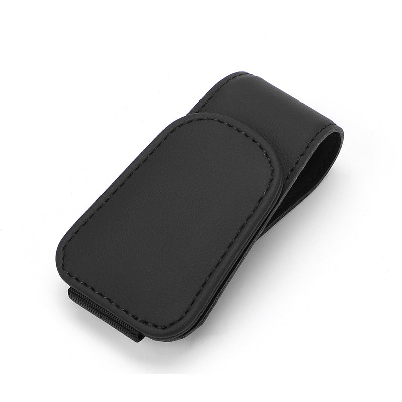 Magnetic Leather Sunglasses Holder for Car Visor - Universal Fit with Ticket Clip | OOLVS