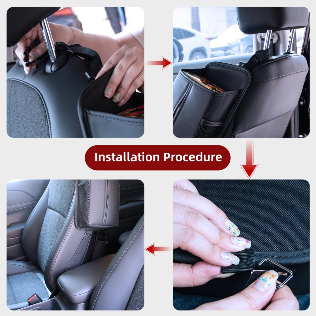 Car Seat Side Organizer Bag  Installation Procedure